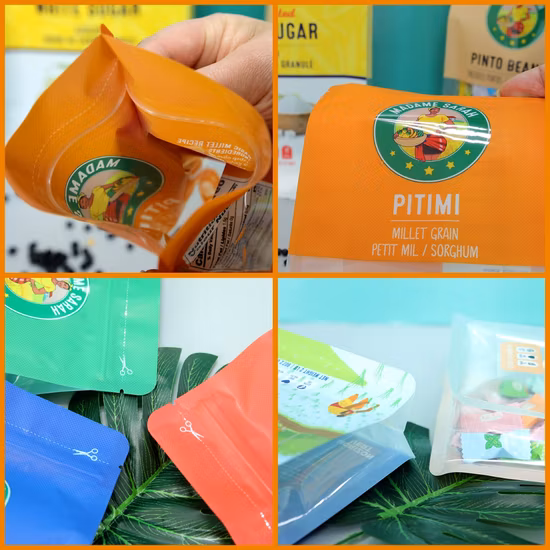 Matte Transparent Packaging Bag Flat Bottom Stand up Pouch for Snack Food with Zipper