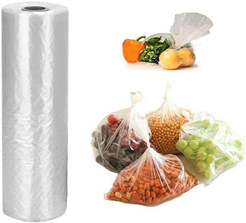 12"X 20" Large Plastic Produce Bag Roll, Us Made HDPE, Durable Food Storage Saver for Fruit Vegetable Bakery Snack Grocery Bags