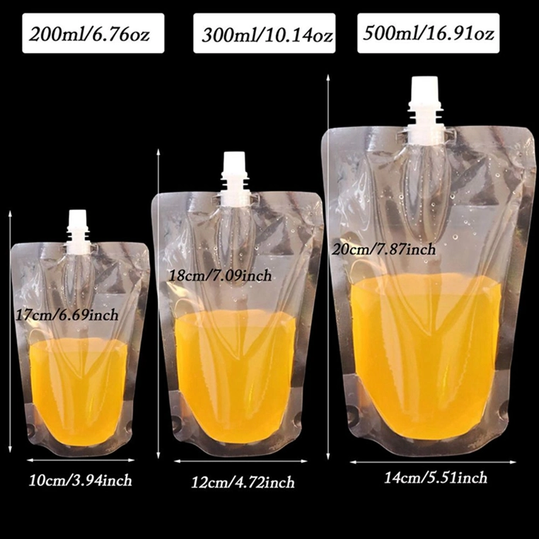 BPA Free Child Safe Aluminum Foil Bag Liquid Plastic Juice Drinking Pouch with Spout Packaging Pouch Self Sterilization Pouches