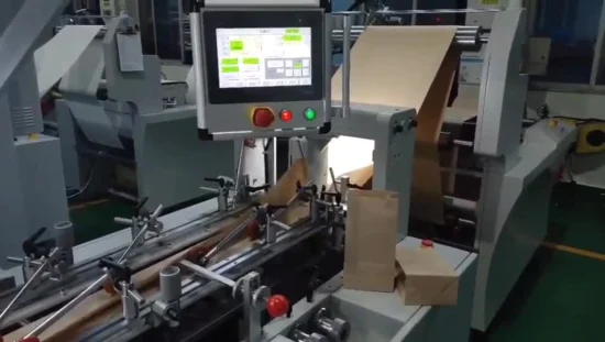 Máquina para fabricar bolsas de papel totalmente automática Máquina para fabricar bolsas de papel de fondo cuadrado plano de bajo costo Kraft
