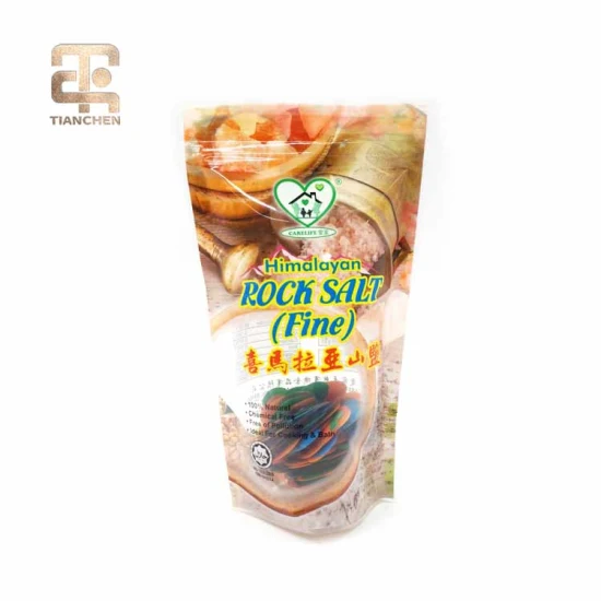 Mylar resellable Stand up Ziplock Bolsa de sal de baño de mar Bolsa de embalaje transparente