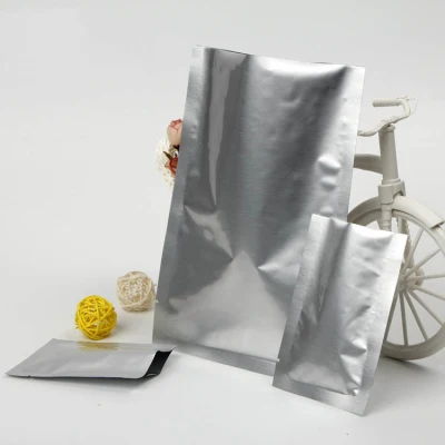 Bolsa de bolsita de papel de aluminio con 3 sellos laterales con muesca de rasgado, bolsa de plástico Mylar con cremallera para bufanda/cepillo de dientes/embalaje de ropa