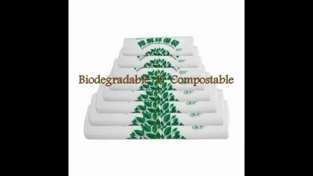 Bolsas de embalaje de alimentos 100% compostables, bolsas de plástico desechables para llevar, bolsas de supermercado biodegradables para supermercado/panadería