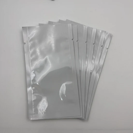 Bolsa de plástico laminado de aluminio sin impresión Bolsa de tres lados con sello